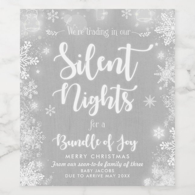 Vin de Noël étiquette Grossesse Révéler cadeau de  (Étiquettes simples)