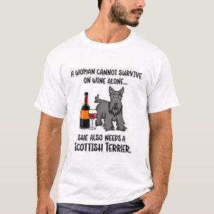 Vin drôle et T-shirt Terrier écossais