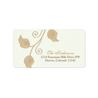 Vin et Feuille Mariage Étiquette de adresse