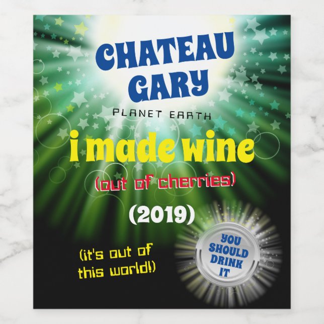 Vin fait maison univers étiquette personnalisé (Étiquettes simples)