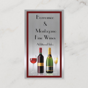 Vin fin Carte de visite en argent 2