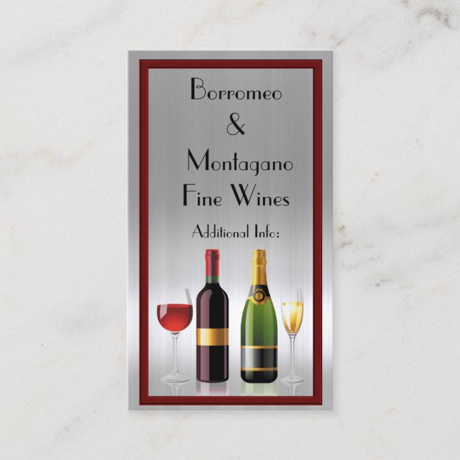 Vin fin Carte de visite en argent 2 (Devant)