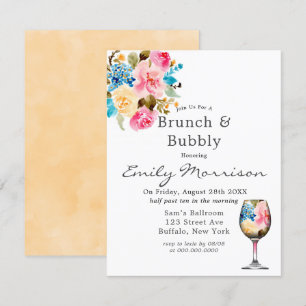 Vin Floral Brunch & Bubbly Invitation
