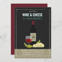 Vin & Fromage Anniversaire Fête Invitation