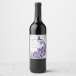 Vin Mariage de Peacock Violet Étiquette de vin<br><div class="desc">Personnalisez un étiquette de vin unique pour votre mariage et réception avec un Étiquette de vin Mariage Purple Peacock Leaf. Le design Étiquette du vin est un arrière - plan gris clair avec un paon violet plein de vitalité et un motif de vigne feuillu. Personnalisez avec les noms du marié...</div>