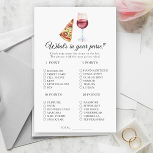 Vin & pizza douche nuptiale Qu'y a-t-il dans votre