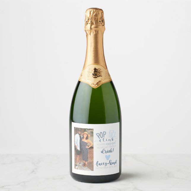 Vin Pop Fizz Clink / Étiquette À Vins Étincelants (Devant)