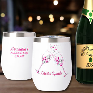 Vin rose et gris Diamant Verre Bachelorette