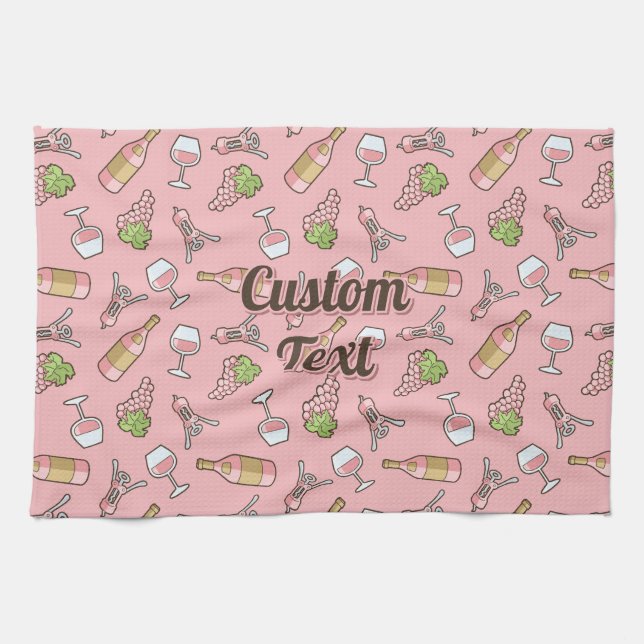 Vin rose Motif Serviette de cuisine (Horizontal)