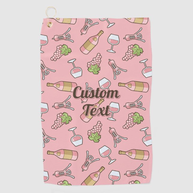 Vin rose Motif serviette de golf (Devant)