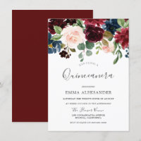 Vin rouge Bourgogne Belle Quinceanera Invitation