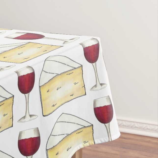 Vin Rouge Brie Fromage Footy Imprimer Nappe (In Situ)