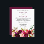 Vin rouge de Bourgogne Faire-part de mariage budgé<br><div class="desc">Vin rouge de Bourgogne Faire-part de mariage budgétaire Floral</div>