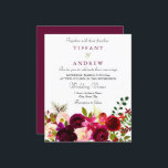 Vin rouge de Bourgogne Faire-part de mariage budgé<br><div class="desc">Vin rouge de Bourgogne Faire-part de mariage budgétaire Floral</div>