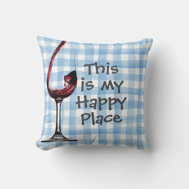 vin rouge et citation sur coussin jeté aquarelle b (Recto)