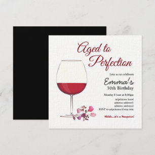 Vin rouge, invitation au vin, Agé à Perfection Inv