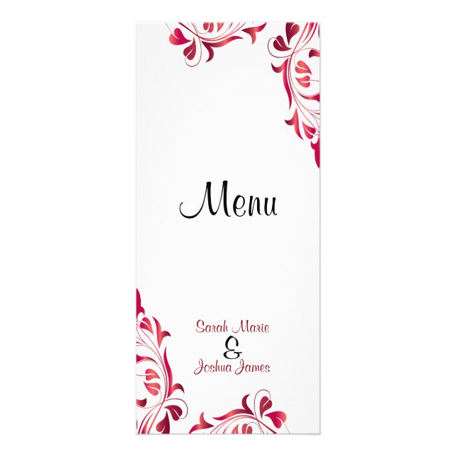 Vin rouge moderne Floral - Menu (Devant)