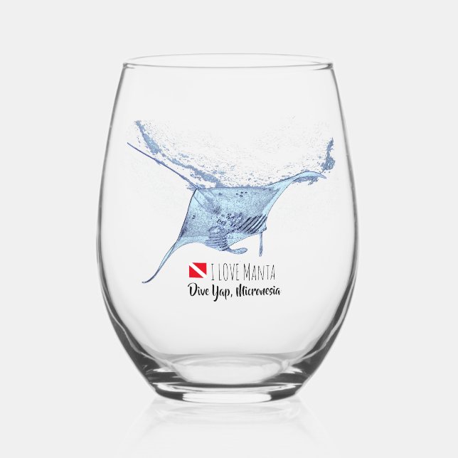 Vin Sans Pied Manta silhouette en verre dépoli taché tasse à caf (Recto)