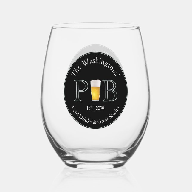Vin Sans Pied Pub Moderne Classique Verre À Boire (Recto)