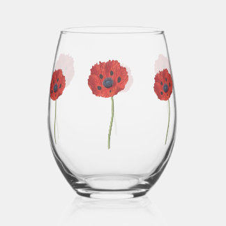 Vin Sans Pied Verre à fleurs – Design floral élégant 
