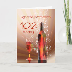 Vin scintillant 102e carte d'anniversaire
