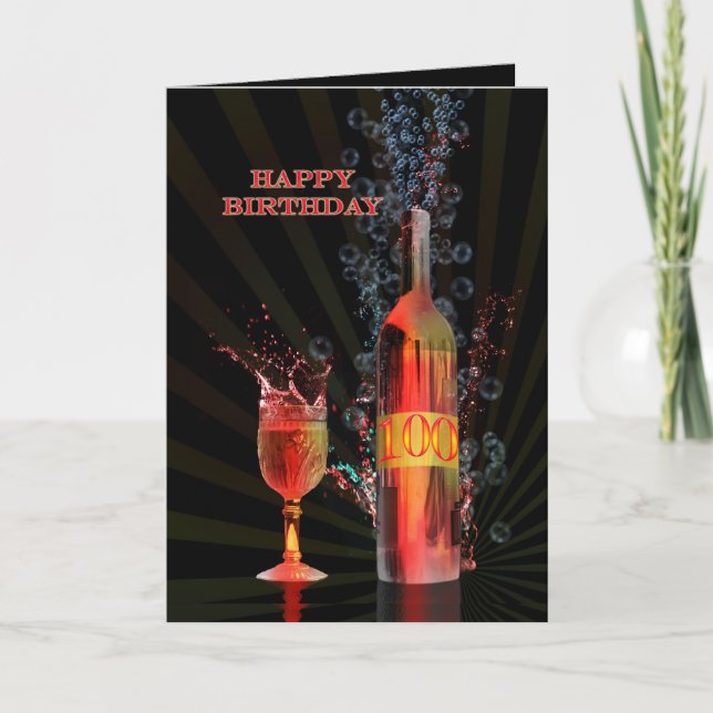 Vin scintillant Carte 100e anniversaire (Devant)