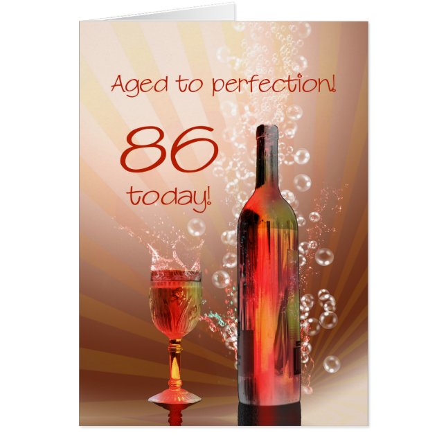 Vin scintillant Carte de 86e anniversaire (Devant)