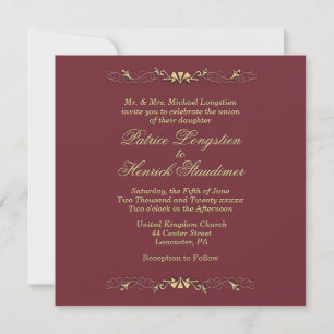 Vin simple et Faire-part de mariage or