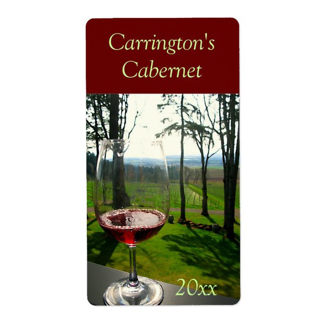 Vin Verre Vin Étiquette (Devant)