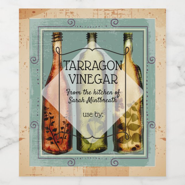 vinaigre d'huile d'olive maison maison étiquette d (Étiquettes simples)