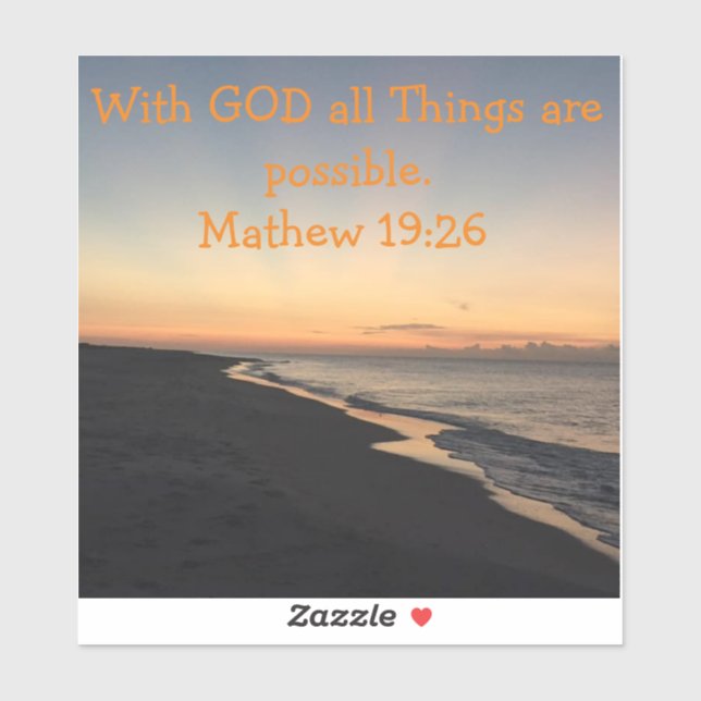 Vinal sticker Avec DIEU toutes les choses sont pos (Feuille)