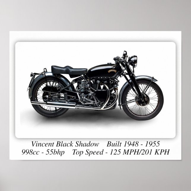 Vincent Black Shadow Motorcycle - Impression de ta (Devant)