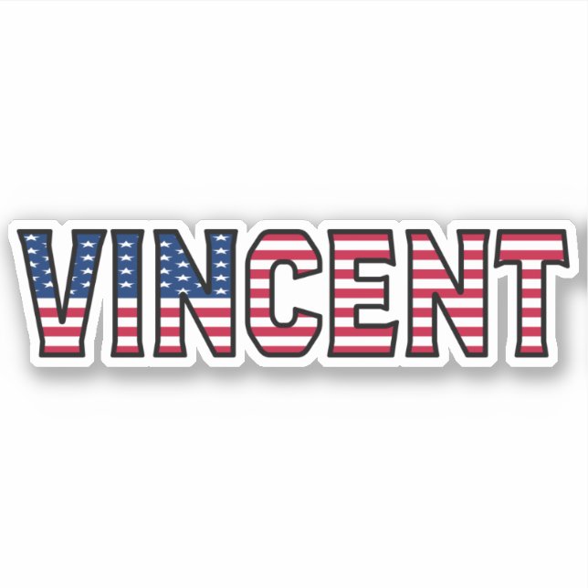 Vincent Nom Prénom USA Autocollant Set d'autocolla (Devant)