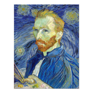 Vincent van Gogh Auto-portrait Starry Night Poster
