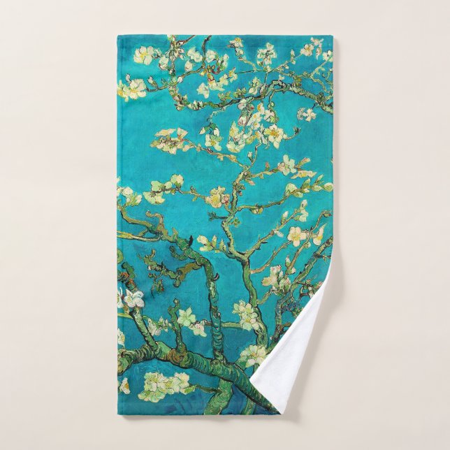 Vincent Van Gogh Blossoming Almond Tree Floral Art (Serviette à main)