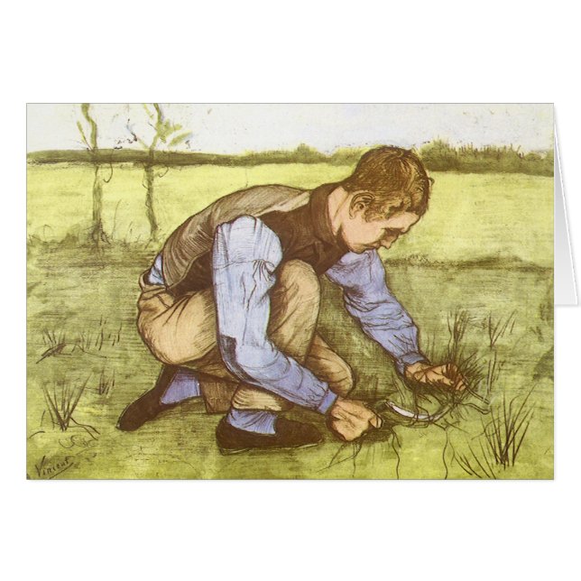 Vincent van Gogh - Garçon coupant de l'herbe à la  (Devant horizontal)