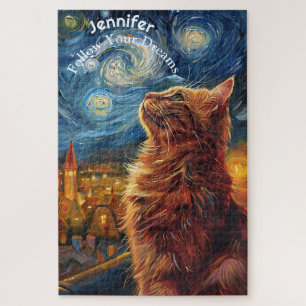 Vincent Van Gogh Motivation Cat Puzzle