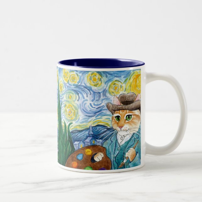 Vincent van Gogh, nuit étoilée charrient la tasse (Droit)