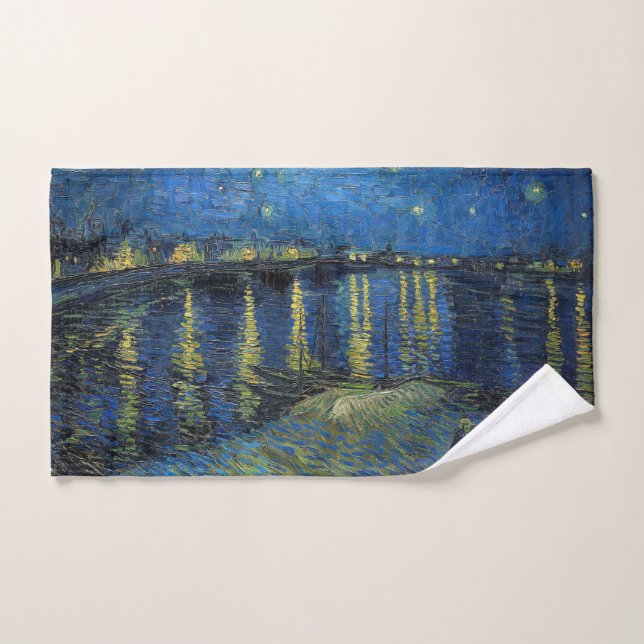 Vincent van Gogh - Nuit étoilée sur le Rhône (Serviette à main)
