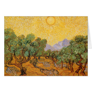 Vincent van Gogh - Oliviers, Ciel Jaune et Soleil
