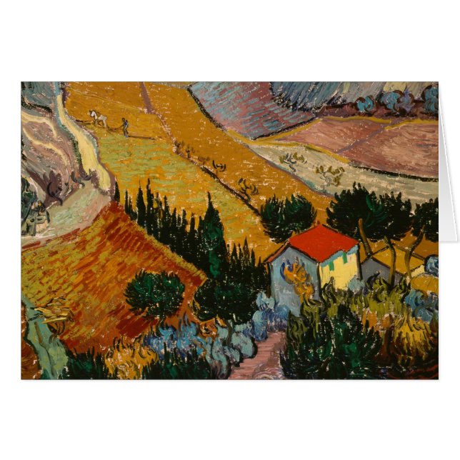 Vincent van Gogh | Paysage avec Maison & Plowman (Devant horizontal)
