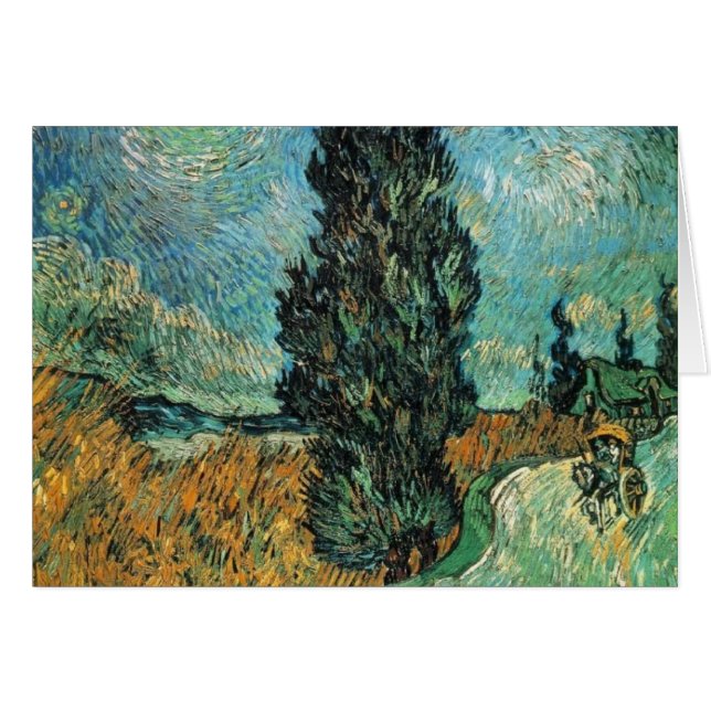 Vincent van Gogh - route avec le cyprès et (Devant horizontal)