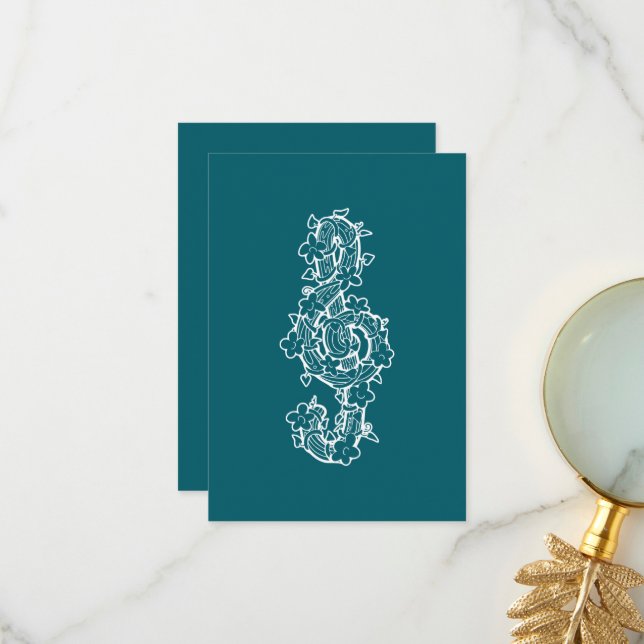 Vine Clef Carte de remerciements plat (Devant/Arrière en situation)