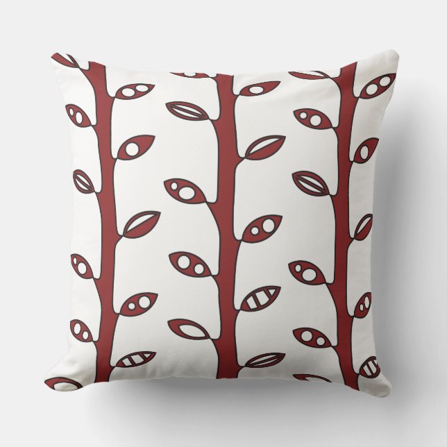 VINES Rouges DESIGN Rétro Pillow Oreiller (Recto)