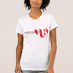 Vingt 16 amour coeur rouge 2016 dames t-shirt