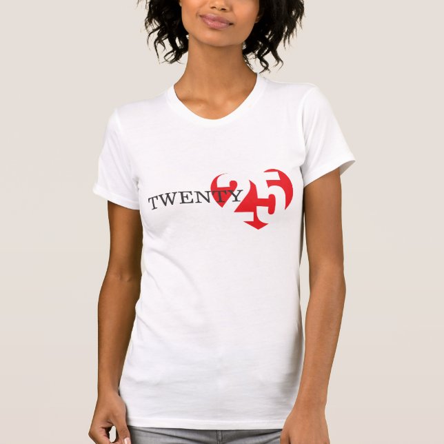 Vingt-25 amour coeur rouge 2025 dames t-shirt (Devant)