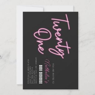 Vingt et un 21e anniversaire de fête Invitation