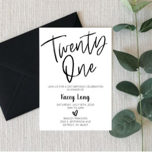 Vingt et un 21e anniversaire Invitation