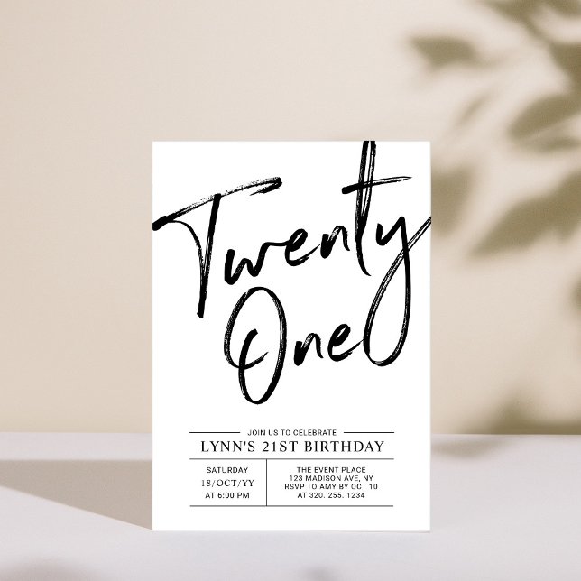 Vingt et un | Invitation moderne pour un 21e anniv (Créateur téléchargé)