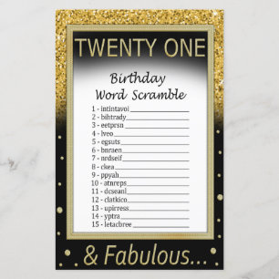 Vingt-et-un jeu de mots d'anniversaire